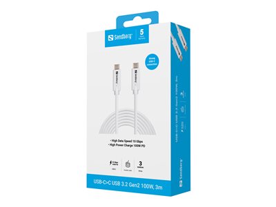 SANDBERG USB-C-C USB 3.2 Gen2 100W 3m
