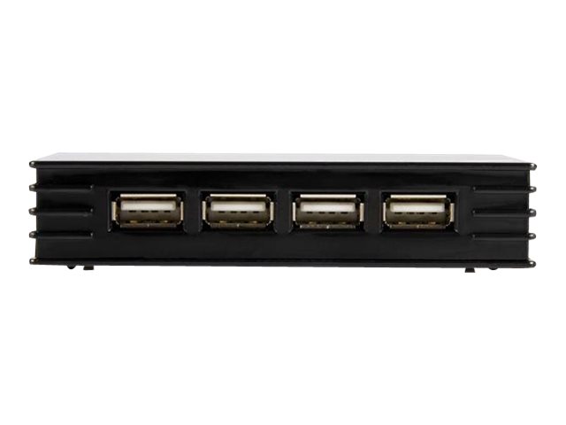 StarTech.com 4 Port Compact Black USB 2.0 Hub - Bus-powered or with Included Power Adapter - Portable Mac/PC laptop hub (ST4202USB)