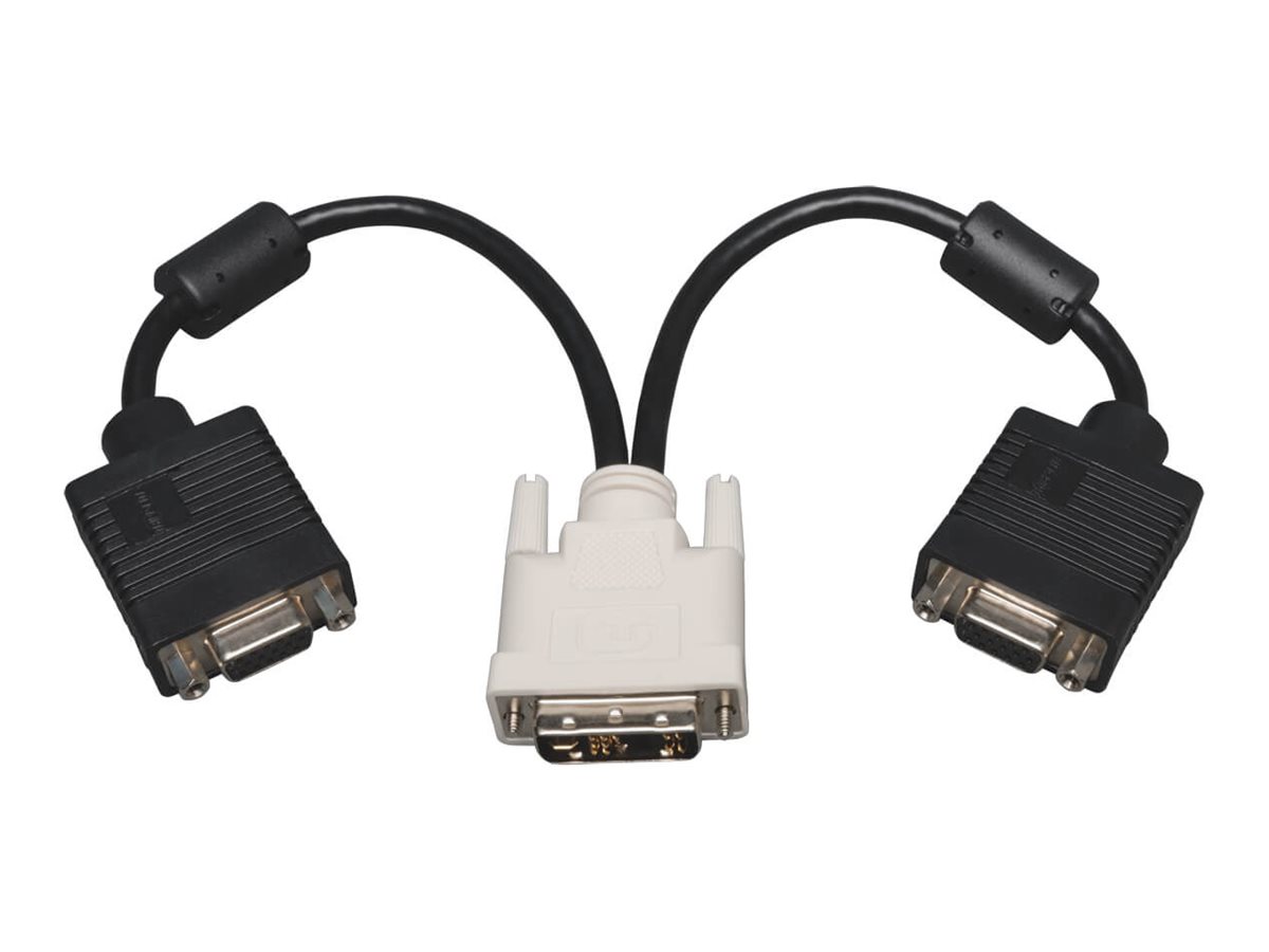 Tripp Lite 1ft DVI to VGA Splitter Adapter Converter DVI-A Analog M to 2x HD15F 1'