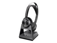 Poly Voyager Focus 2-M - Headset - on-ear - Bluetooth - wireless, wired - active noise canceling - USB-C via Bluetooth adapter - black - Certified for Microsoft Teams
