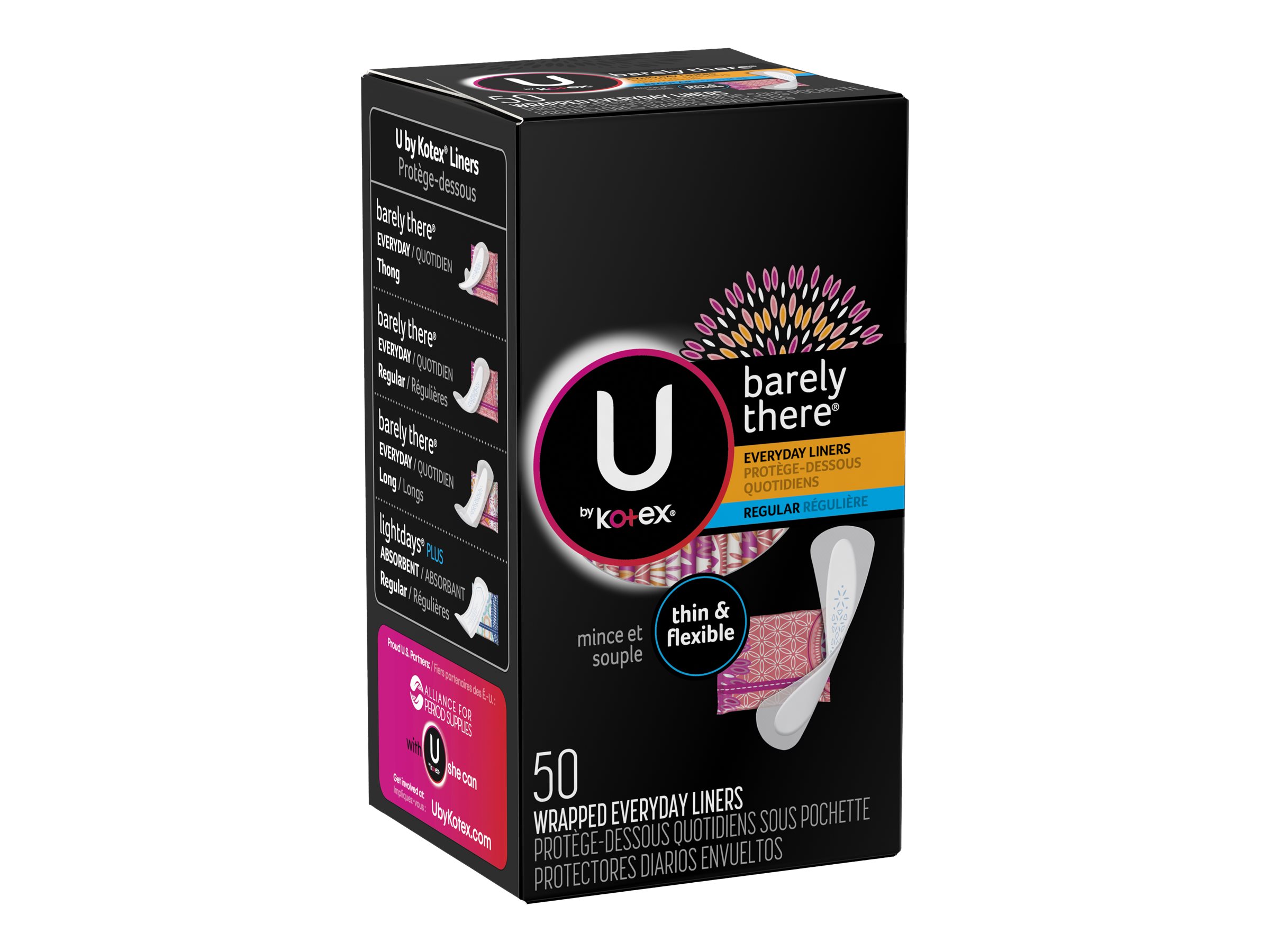 U by Kotex Barely There Thong Pantiliners 50 ea (Pack of 2