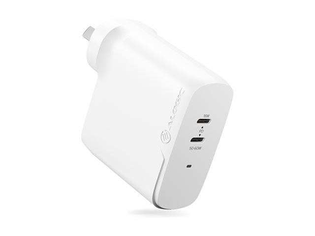 ALOGIC Rapid Power 2X6 power adapter USB-C 68 Product shot Left side 77100
