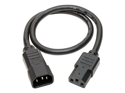 Tripp Lite 2ft Power Cord Extension Cable C14 to C13 Heavy Duty 15A 14AWG 2'