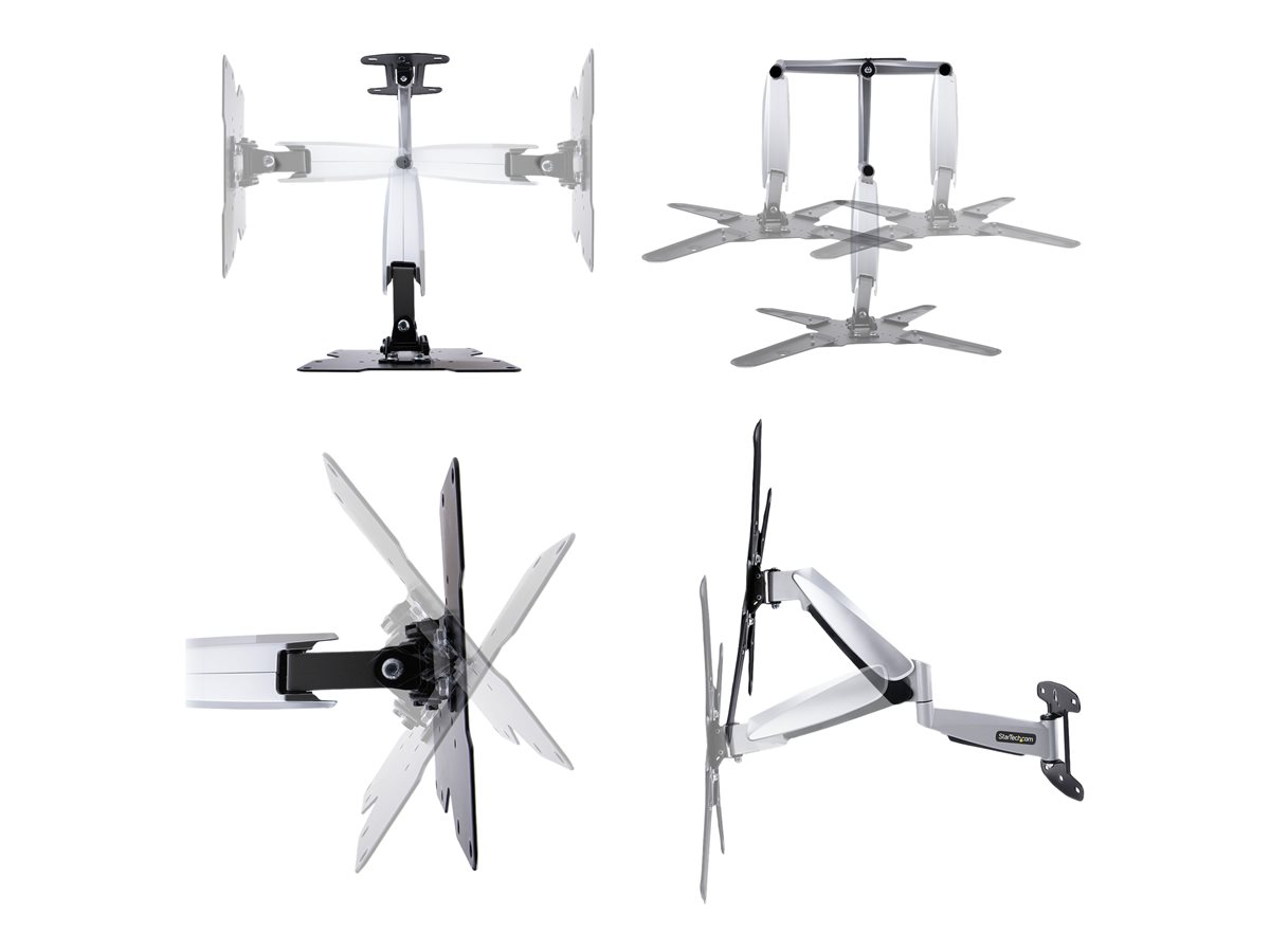 StarTech.com VESA TV Wall Mount, TV Mounting Bracket For 23"-55" Displays, Adjustable Full Motion TV Wall Mount Supports 66lb (30kg), Extendable/Tilting/Swivel Monitor Wall Mount - Low Profile/Slim Display Mount (FHA-TV-WALL-MOUNT) montážní sada - pro plochý panel - TV Mounting Bracket - černá, stříbrná – foto 5
