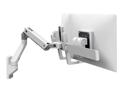 Ergotron HX - Mounting kit (handle, articulating arm, wall mount, 2 pivots, hinge bow, extension) - for 2 LCD displays - white 