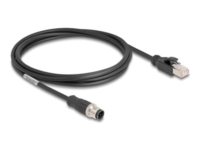 DELOCK M12 Kabel D-kodiert 4 Pin St. zu RJ45 St. PVC 2 m Kabel