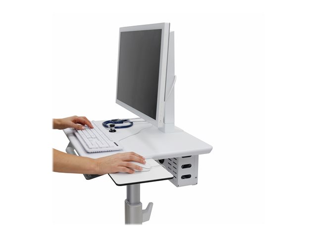 Ergotron Lean WOW SV10 chariot - service lger - pour cran LCD/clavier/souris - blanc, aluminium