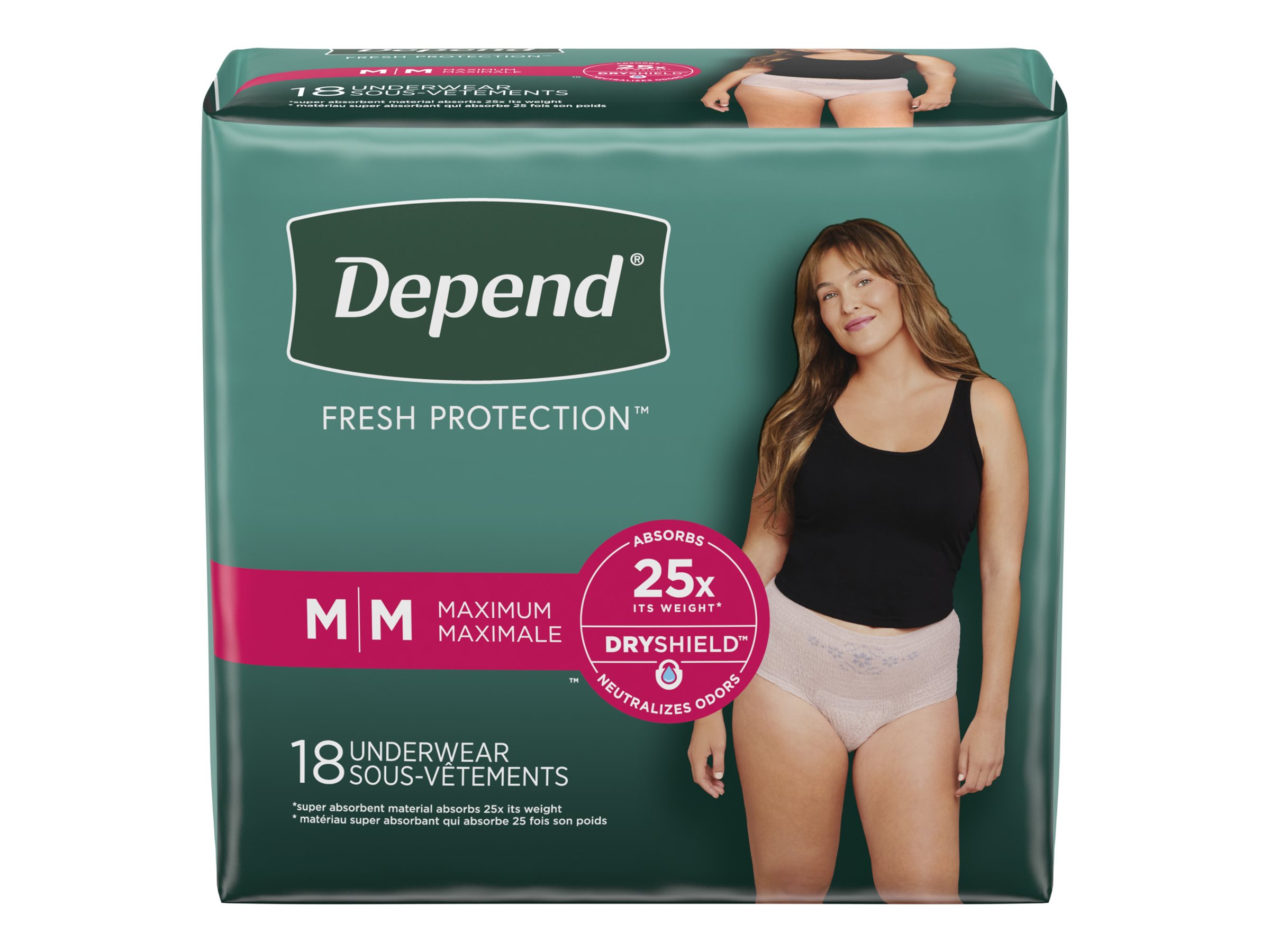 Depend Women's Underwear & Maximum Absorbency, Medium
