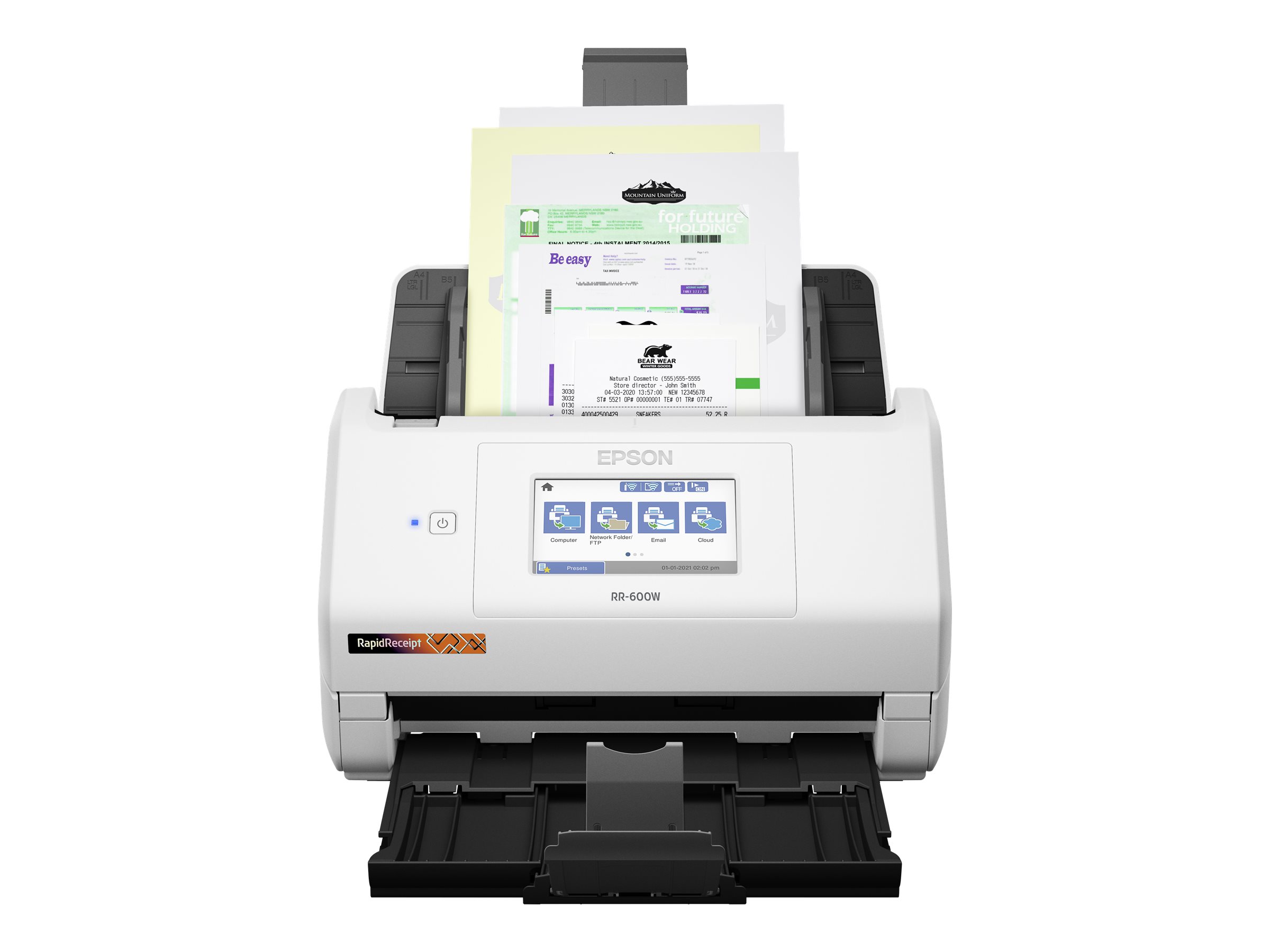 Epson RapidReceipt RR-600W document scanner desktop USB 3.0 Product shot Front 79950