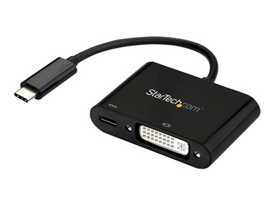 StarTech.com USB C to DVI Adapter with Power Delivery, 1080p USB Type-C to DVI-D Single Link Video Display Converter with Charging, 60W PD Pass-Through, Thunderbolt 3 Compatible, Black