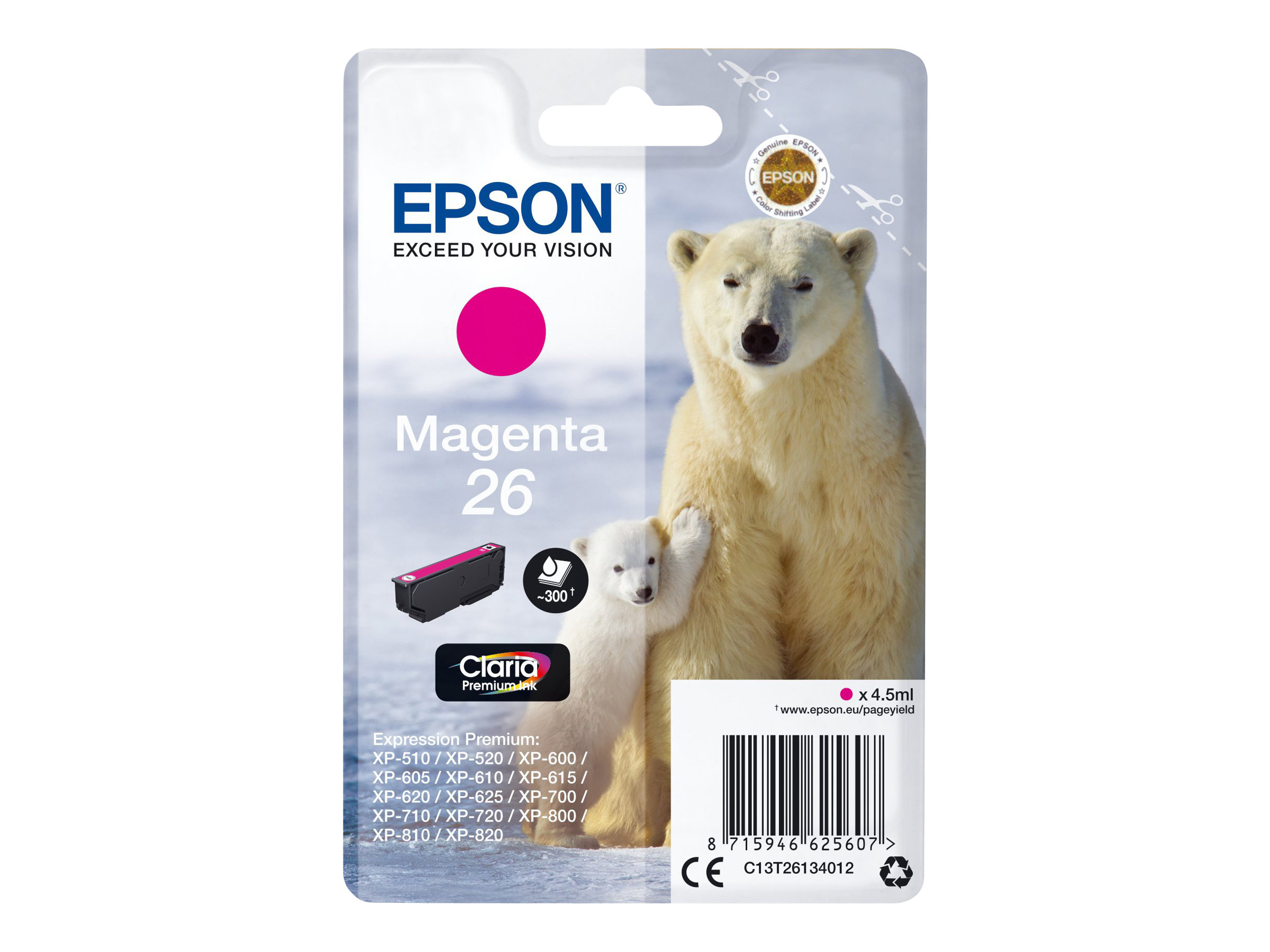 EPSON 1LB 26 magenta ink claria prem w/s