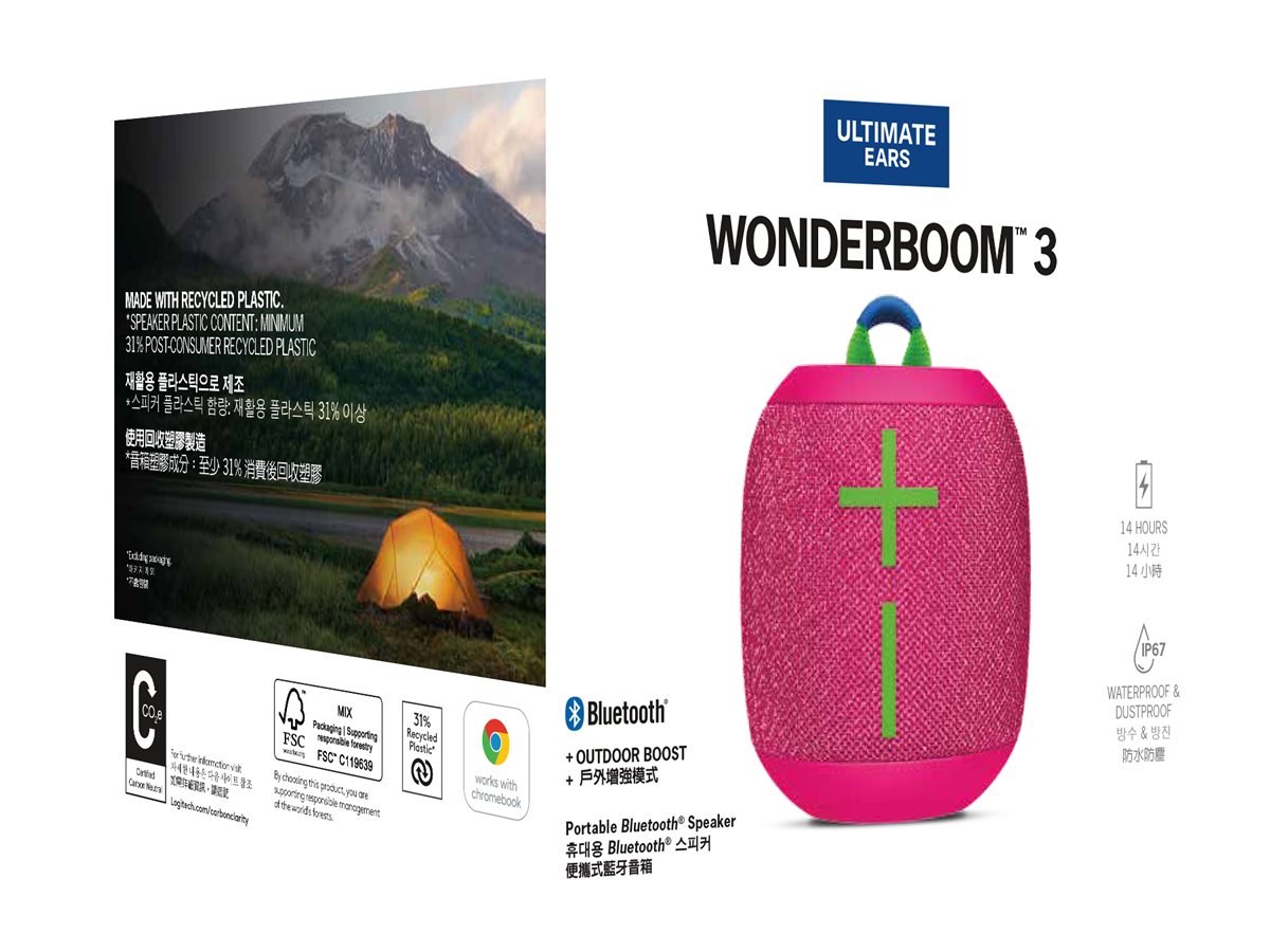 LOGI ULTIMATE EARS WONDERBOOM 3 PINK