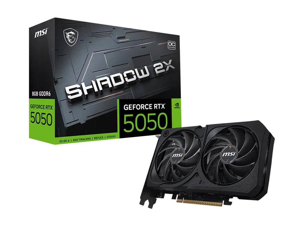 MSI SHADOW 2X OC graphics card GeForce RTX 5050 8 Product shot Right-angle 79700