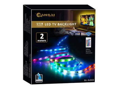 Sansai light strip kit LED RGB Product shot Left-angle 79150