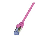 LogiLink PrimeLine CAT 6a SFTP, PiMF 25cm Patchkabel Pink