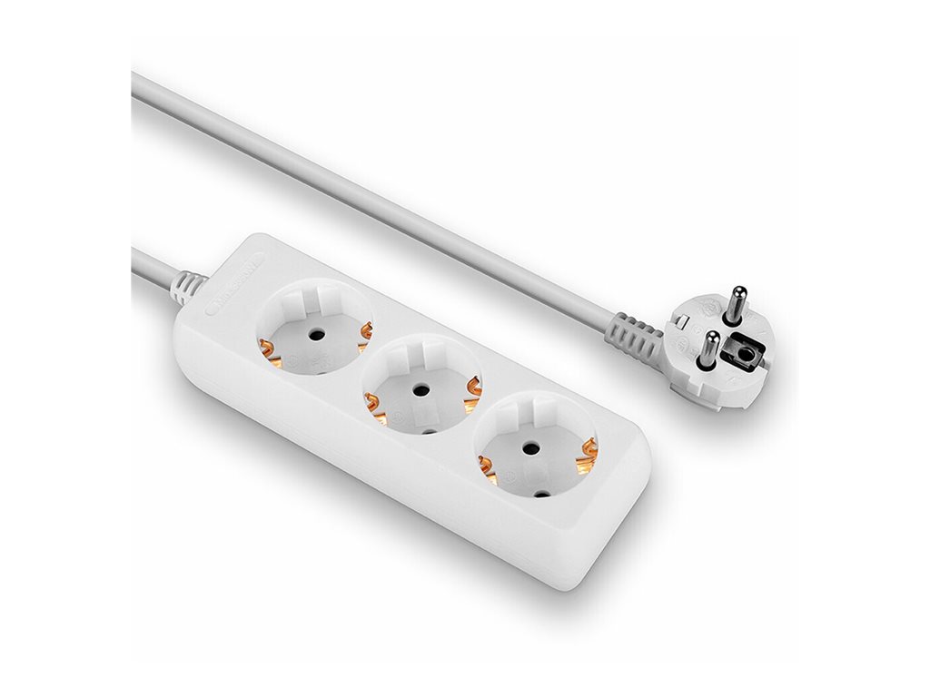Multiprise 3 prises Schuko, blanc