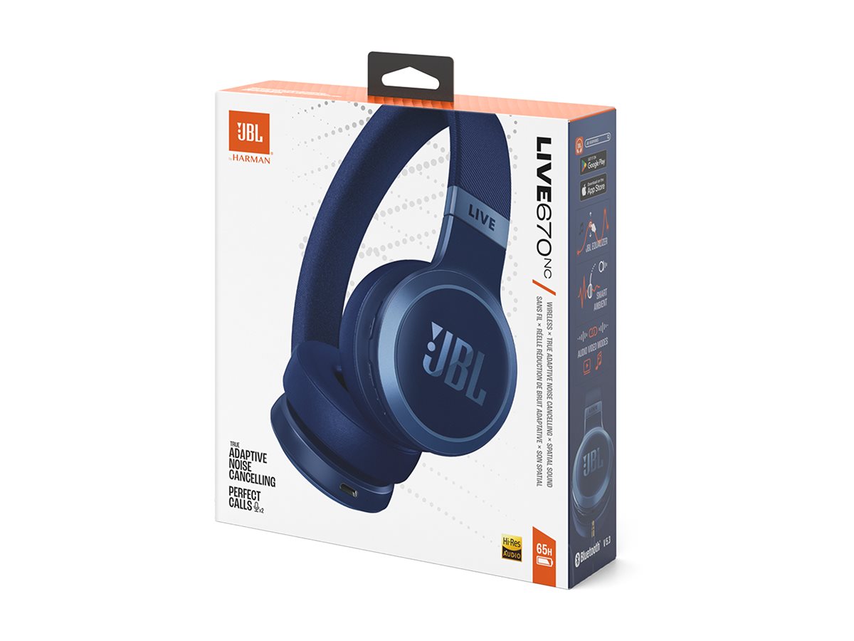 JBL LIVE 670NC Wireless Headphones - Blue - JBLLIVE670NCBLUAM