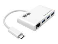 Tripp Lite 3-Port USB-C to USB-A Hub Portable w/ Gigabit Ethernet Port RJ45 Hub 3 porte USB