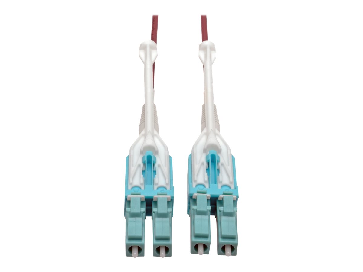 Eaton Tripp Lite Series 10G Duplex Multimode 50/125 OM4 LSZH Fiber Optic Cable (LC/LC), Push/Pull Tabs, Magenta, 2 m