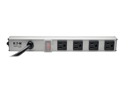 Eaton Tripp Lite Series Power Strip 120V 5-15R 4 Outlet 6' Cord 12 Inch Length Metal