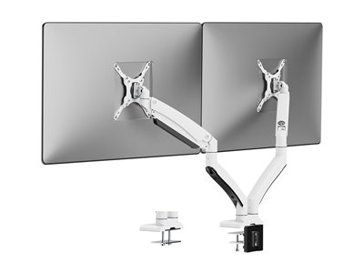 SIIG Dual Monitor Aluminum Heavy Duty Desk Mount with USB and Audio Ports