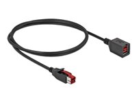 DeLOCK 8 pin USB PlusPower (24 V) (male) - 8 pin USB PlusPower (24 V) (female) Sort 1m PoweredUSB extension cable