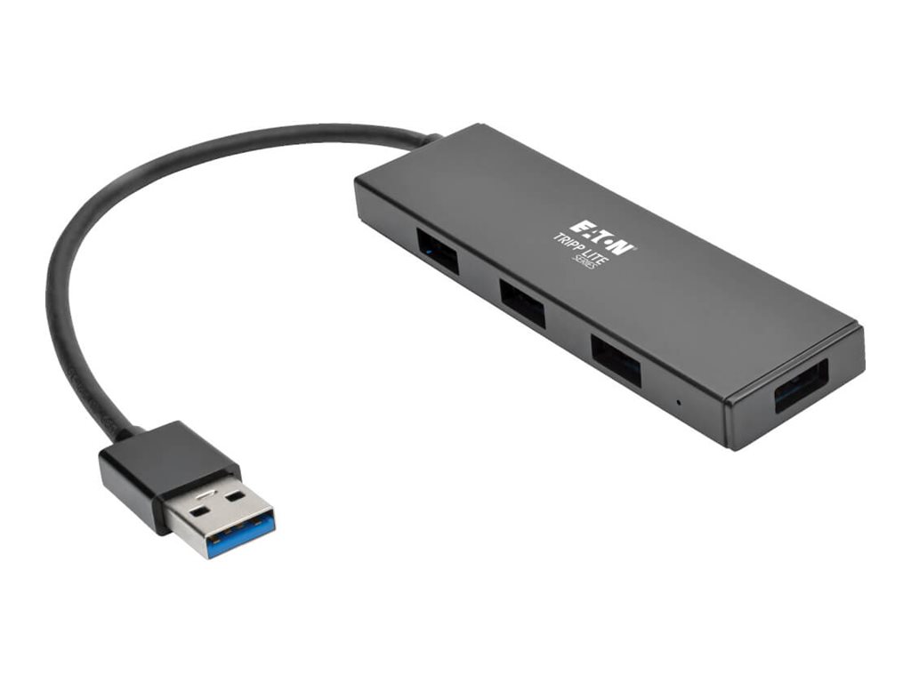 Image of Eaton Tripp Lite series 4-Port Portable Slim USB 3.0 Superspeed Hub w/ Built In Cable - hub - 4 ports