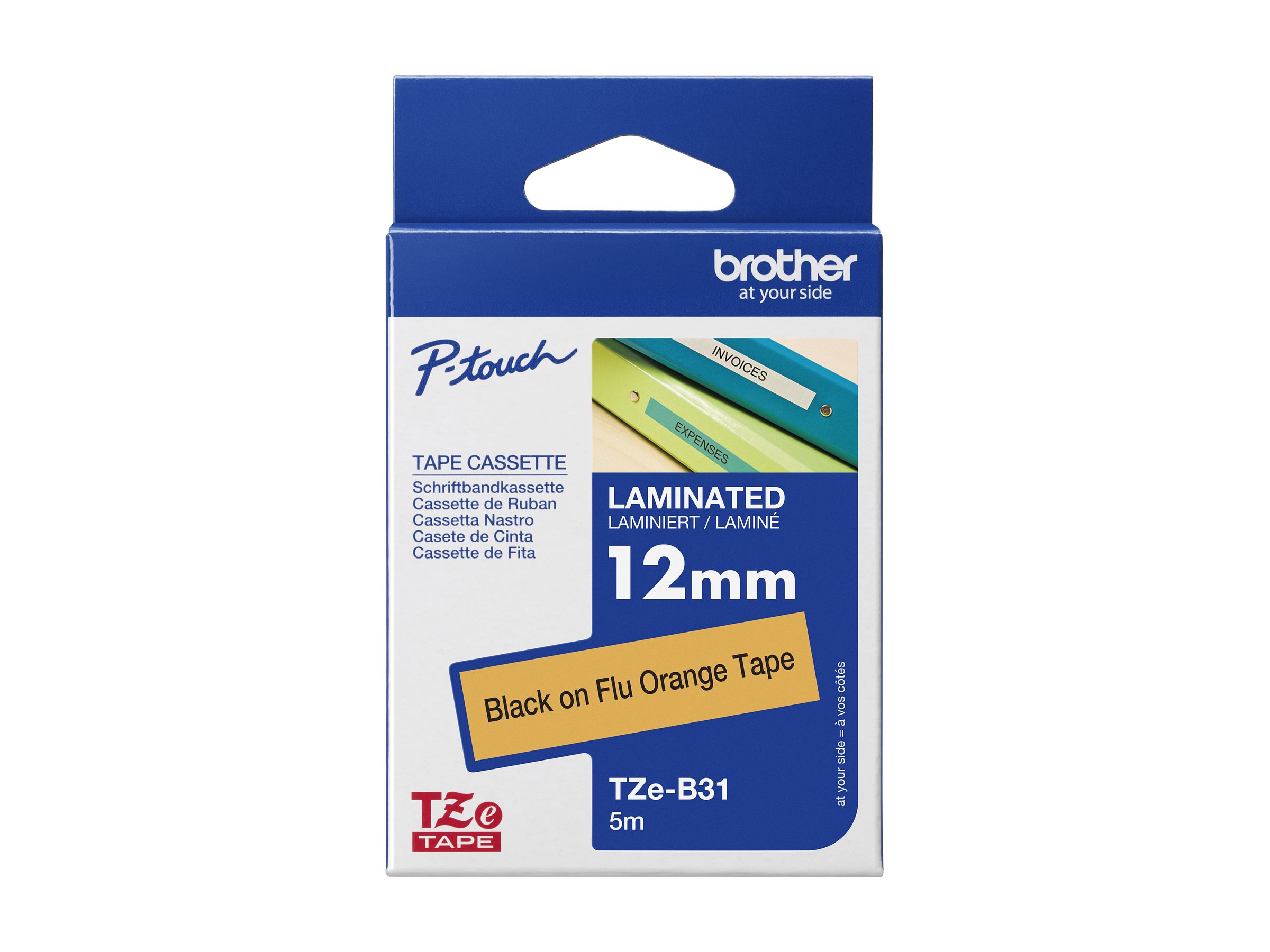 Brother TZe-B31 laminated tape 1 cassette(s) Roll (1.2 cm x 5 Package view Front 80550