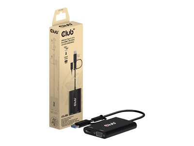 Club 3D - Adapter - USB-C, USB Type A (M) to HDMI, HD-15 (VGA) (F)