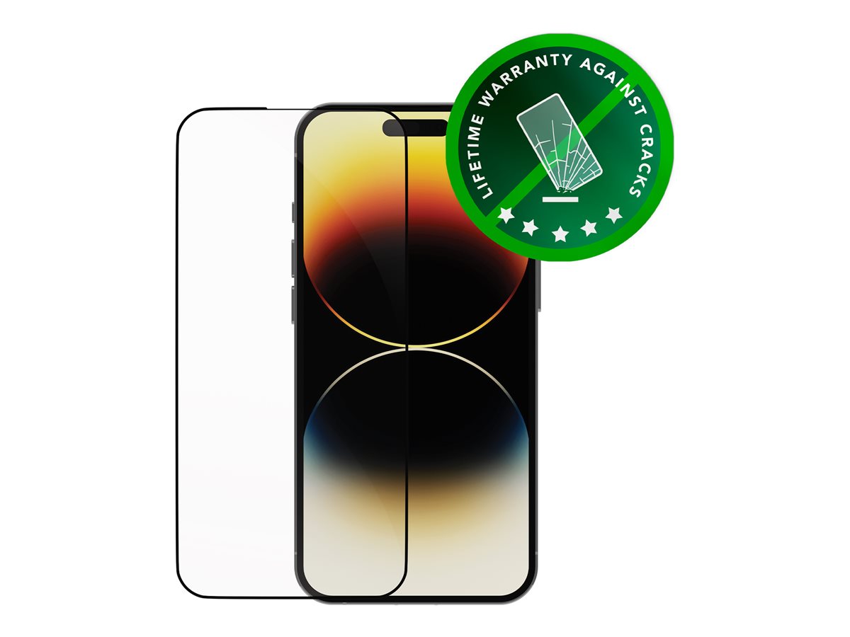 dbramante1928 Sustainable Eco-Shield 100 % recycled & recyclable plastic Screen Protector for Apple iPhone 14 Pro Max - Black Edge
