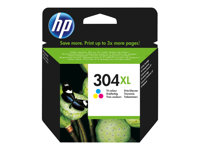 HP 304XL -  rendement lev - couleur (cyan, magenta, jaune) - original - cartouche d'encre - pour AMP 130; Deskjet 26XX, 37XX; ENVY 50XX