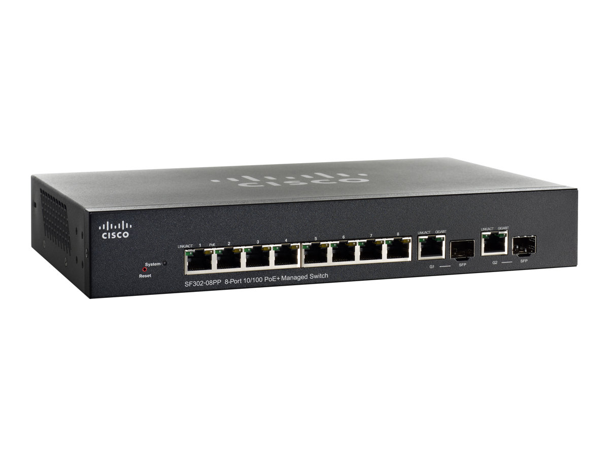 Cisco Small Business SF302-08PP - přepínač - 8 porty - řízený - Lze montovat do rozvaděče – foto 3