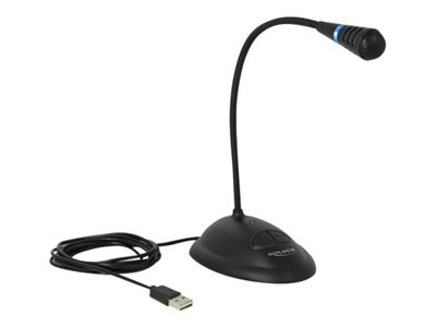 DELOCK USB-Mikrofon mit Standfuß & Mute/On&Off-Taste 1.7m