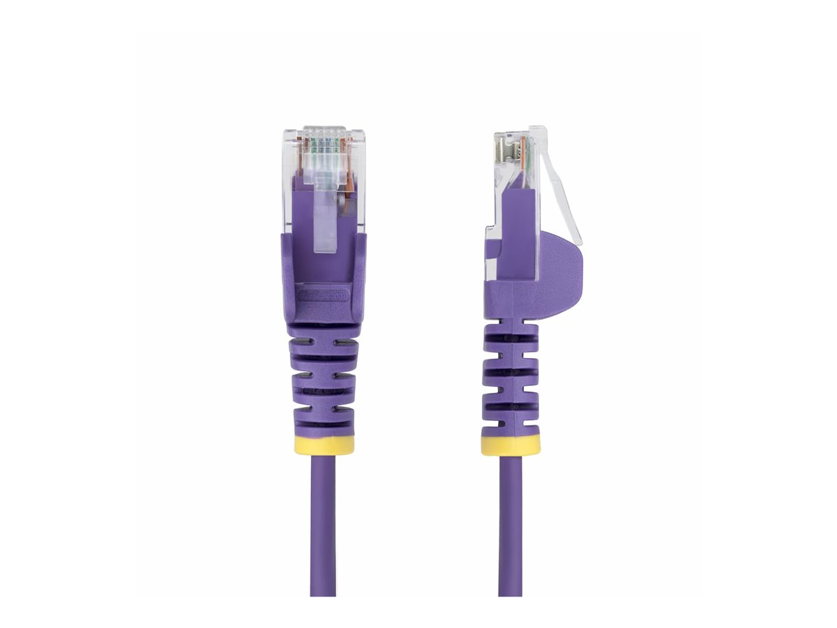 StarTech.com 2.5m Purple Slim CAT6 Ethernet Cable, Snagless, 28AWG, LSZH - patch kabel - 2.5 m - purpurová – foto 2