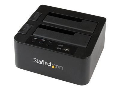 StarTech.com Dual Bay USB 3.0/ eSATA Hard Drive Duplicator Dock for 2.5" & 3.5" SATA SSD HDD with UASP (6Gbps) - Standa…