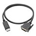 Tripp Lite DisplayPort to DVI-D Adapter Converter Cable DP w/ Latches M/M 1080p 3ft DP to DVI