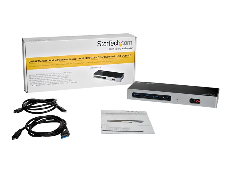 StarTech.com Station d'accueil USB 3.0 double affichage pour PC portable -  Replicateur de port - USB