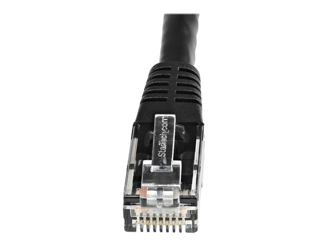 StarTech.com 7ft CAT6 Ethernet Cable, 10 Gigabit Molded RJ45 650MHz 100W PoE Patch Cord, CAT 6 10GbE UTP Network Cable with Strain Relief, Black, Fluke Tested/Wiring is UL Certified/TIA - Category 6 - 24AWG (C6PATCH7BK) - Patch cable - RJ-45 (M) to RJ-45 (M) - 2.1 m - UTP - CAT 6 - molded - black