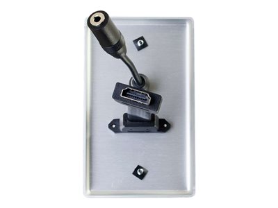 C2G Single Gang HDMI Wall Plate with 3.5mm Audio Aluminum