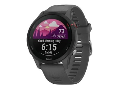 Garmin Forerunner 255 46 mm gray sport watch with strap silicone slate gray 