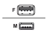 AddOn - USB cable - USB Type A (M) right-angled to USB Type A (F)
