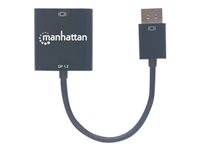 Manhattan DisplayPort 1.2a to DVI-D 24+1 Adapter Cable, 1080p@60Hz, 23cm, Male to Female, Active, Compatible with DVD-D, Blac
