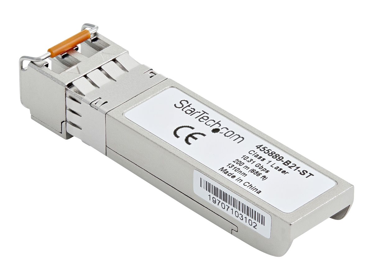 Startech HPE 455889-B21 Compatible SFP+ Module 10GBASE-LRM 10GbE Multi Mode Fiber Optic Product shot Right-angle 79850