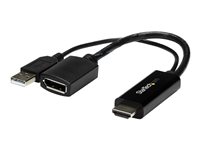StarTech.com 4K 30Hz HDMI to DisplayPort Video Adapter w/ USB Power - 6 in - HDMI 1.4 (Male) to DP 1.2 (Female) Active Monitor Converter (HD2DP)