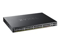 Zyxel XGS2220 Series XGS2220-54HP - switch - 48-port GbE L3 access, NebulaFLEX Cloud, with 6 10G uplink - 48 ports - Managed - rack-mountable
