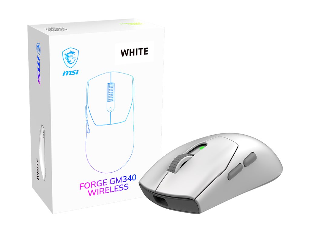 MSI FORGE GM340 mouse 2.4 GHz Bluetooth 5.2 USB 2.0 Product shot Front 79650