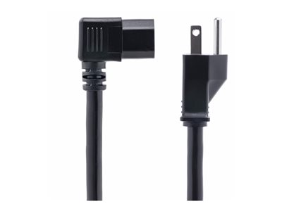 StarTech 8ft (2.4m) Heavy Duty Power Cord, NEMA 5-15P to Right Angle C15, 15A 125V, 14AWG, Heavy Gauge PDU Power Cable, Replacement AC Power Cord