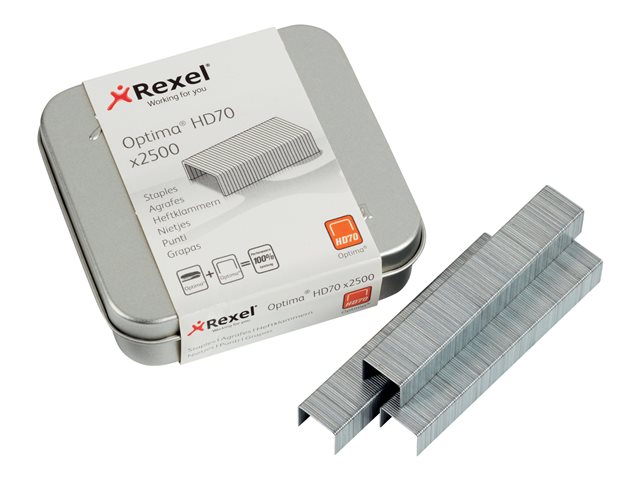 Rexel Optima Hd70 Staples Metallic Silver Pack Of 2500