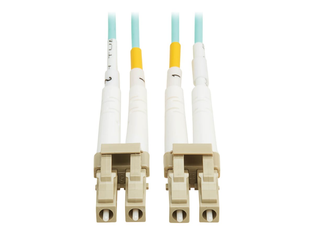 Eaton Tripp Lite Series 10Gb/40Gb/100Gb Duplex Multimode 50/125 OM4 LSZH Fiber Patch Cable (LC/LC), Aqua, 3M (9.8 ft.), TAA