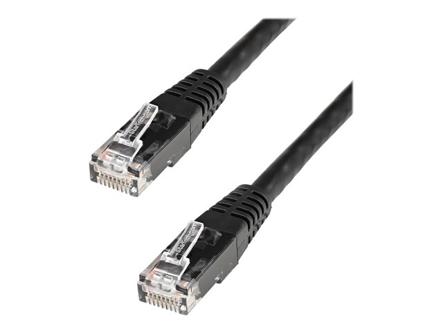 StarTech.com 6ft CAT6 Ethernet Cable, 10 Gigabit Molded RJ45 650MHz 100W PoE Patch Cord, CAT 6 10GbE UTP Network Cable with Strain Relief, Black, Fluke Tested/Wiring is UL Certified/TIA - Category 6 - 24AWG (C6PATCH6BK)